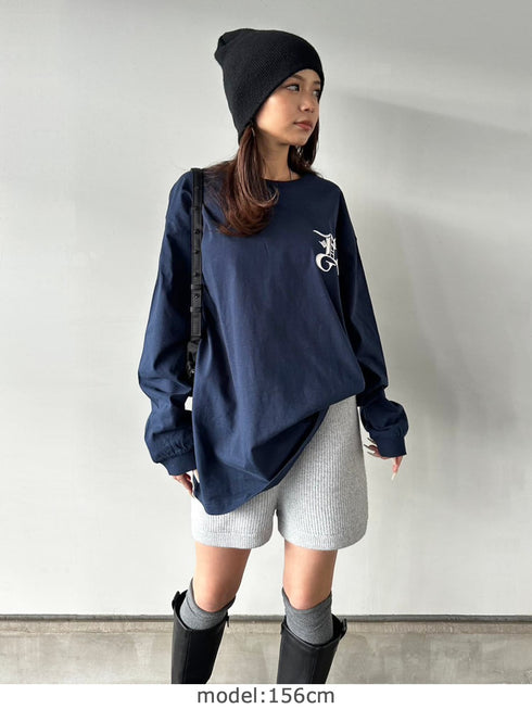 BIG EG刺繍ユニセックスロンT